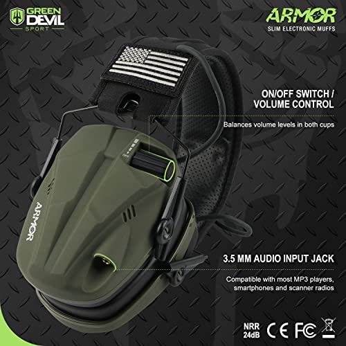 GREEN DEVIL Shooting Ear Protection Electronic Hearing Protection Ear muffs With Mic Sound Amplification Noise Reduction 26dB Earmuffs/Headphones For Gun Range Shooting Hunting - Image 3