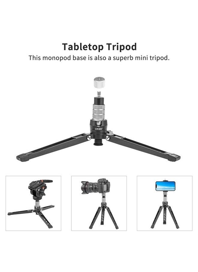 Cayer - CF34 Carbon Fiber Camer Monopod Kit, 71 inch Professional Telescopic Video Monopods with Video Fluid Head and Folding Support Base for DSLR Video Cameras Camcorders, Plus 1 Extra Sliding Plate - Image 1