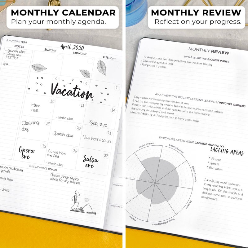 Clever Fox Planner Pro Premium â€“ Luxurious Weekly & Monthly Planner with Budget Organizer for Productivity & Goals, Undated, A4 (Black) - Image 4