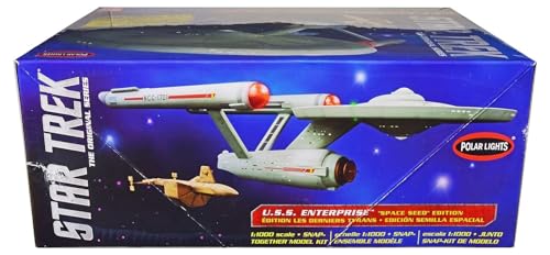 Star Trek Polar Lights Skill 2 Model Kit Star Trek USS Enterprise and SS Botany Bay The Original Series Space Seed Edition SnapTogether 11000 Scale Model - Image 1