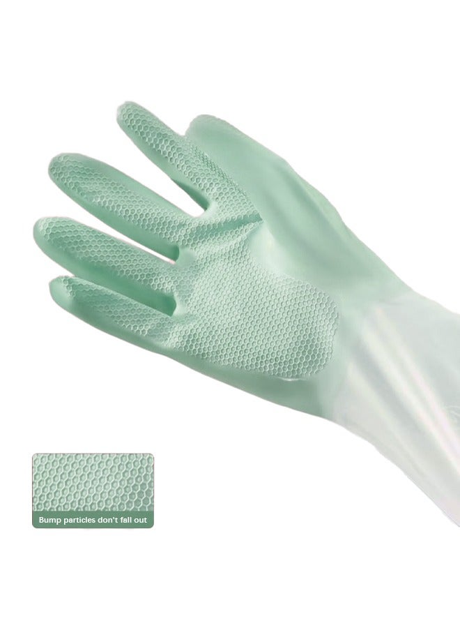 قفازات تنظيف مطاطية للاستخدام المنزلي، قفازات غسيل أطباق قابلة لإعادة الاستخدام للمطبخ، مرنة طويلة الأمد ومضادة للماء (خضراء) - Image 2
