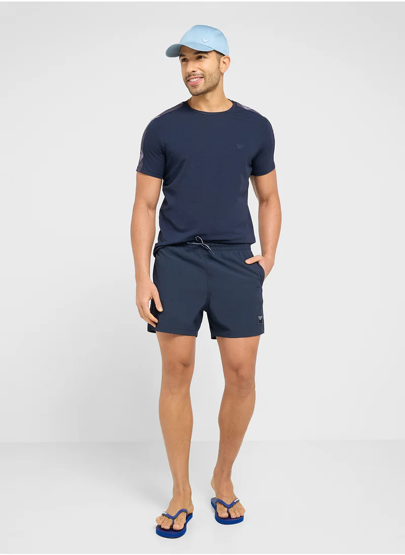 امبوريو ارماني Beachwear Logo  Drawstring Shorts