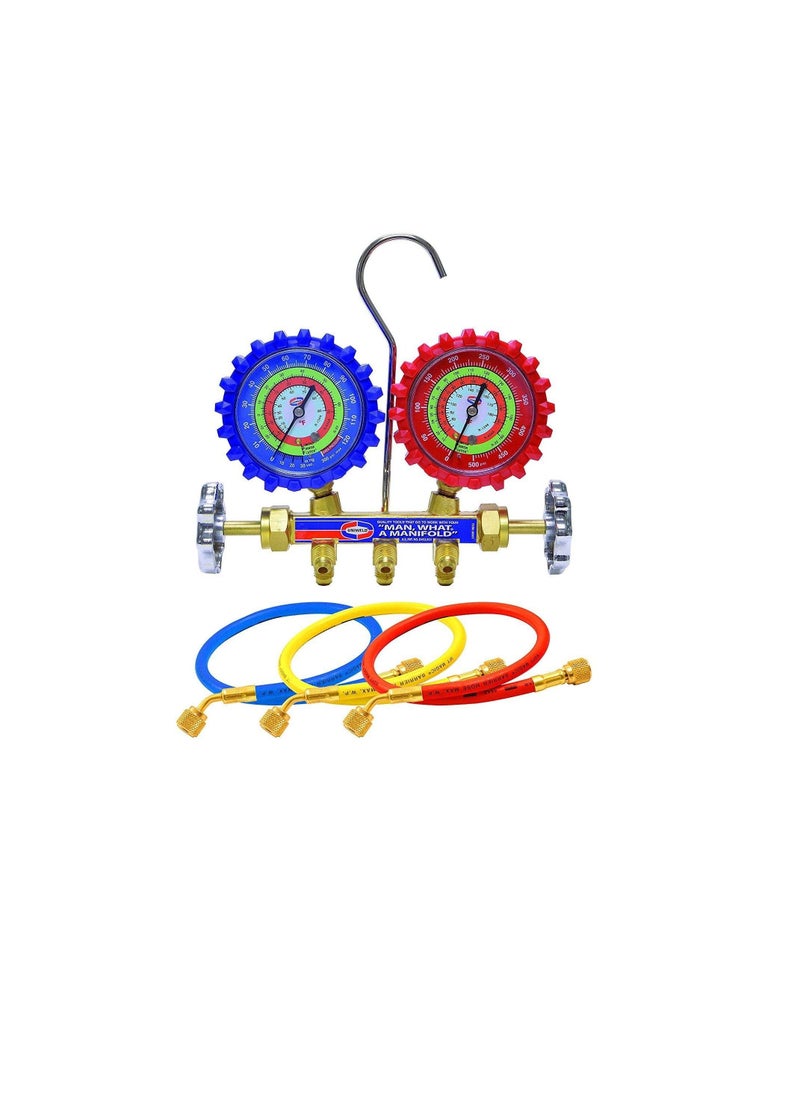 UNIWELD - UNIWELD Manifold Gauge Set for R134a R12 R22 Gases - Image 1
