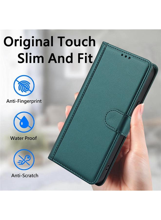 S-TOP Case For iPhone 15 Plus Skin Feel Pure Color Card Slots Leather Phone Case with Dual Lanyard - Image 5