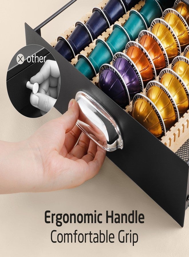 KES Adjustable Metal Coffee Pod Holder Drawer Fit All Pods Size, Heavy Duty Coffee Pod Organizer for Nespresso Vertuo, K-cup, Nespresso Origin Capsules, 40/52Pcs Capacity, Matte Black, KCPH502-BK - Image 5