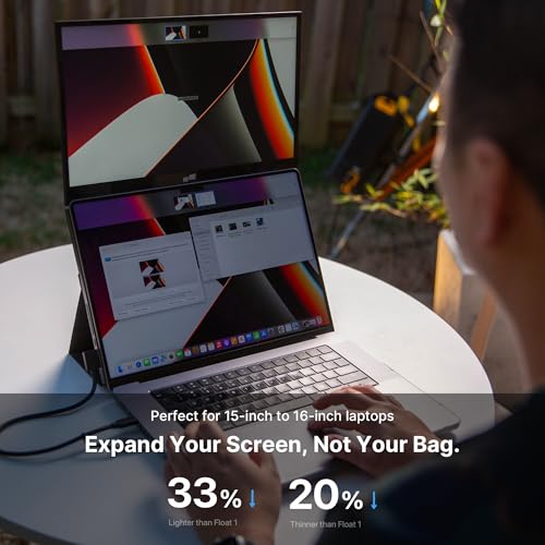 MP New Mobile Pixels Duex Float 2 Pro 2.5 K Portable Monitor, 16" Laptop Screen Extender (Built-in Kickstand), USB C/HDMI Stacked Monitor Extender with Dual Speakers, Windows, MacOS, Switch, Android - Image 4