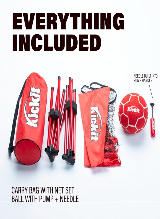 Kickit Soccer Tennis Game Set, Portable 6.5' Wide x 2' High Net & Soft Lightweight Ball, Play Outdoors, Indoors, Backyard, Beach, Complete Skills Training & Travel Friendly, Original - Image 4