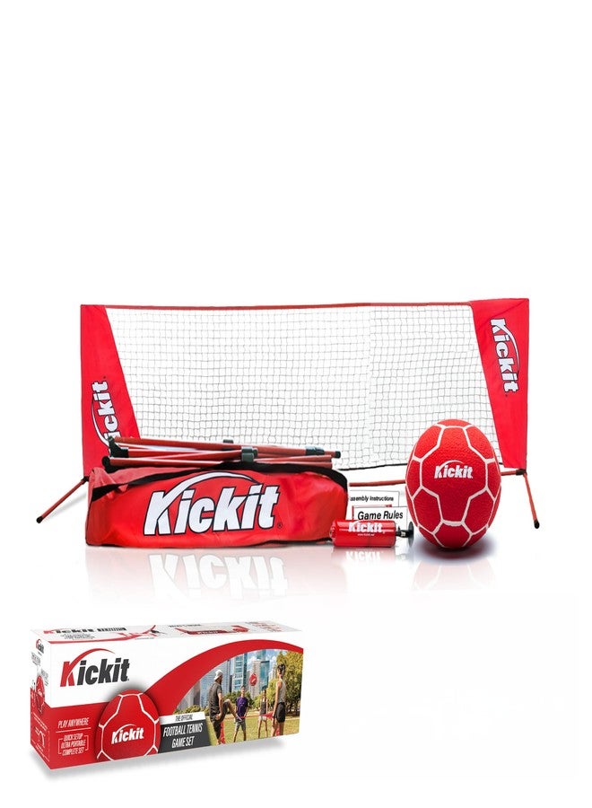 Kickit Soccer Tennis Game Set, Portable 6.5' Wide x 2' High Net & Soft Lightweight Ball, Play Outdoors, Indoors, Backyard, Beach, Complete Skills Training & Travel Friendly, Original - Image 1