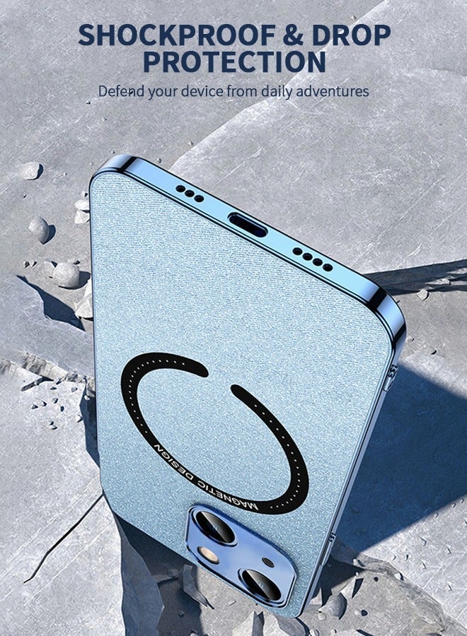 GROIC Compatible with IPhone 14 Case 6.1Inch Electroplated Leather Protective Cover Wireless Magnetic MagSafe Charging Ultra Slim Anti-Scratch Protection Shell - Image 5