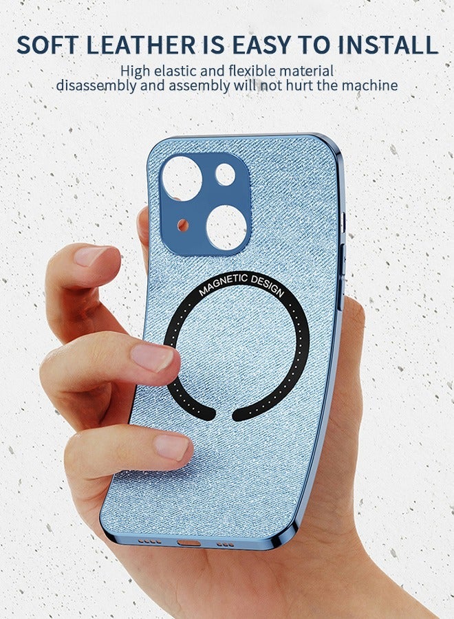 GROIC Compatible with IPhone 14 Case 6.1Inch Electroplated Leather Protective Cover Wireless Magnetic MagSafe Charging Ultra Slim Anti-Scratch Protection Shell - Image 3