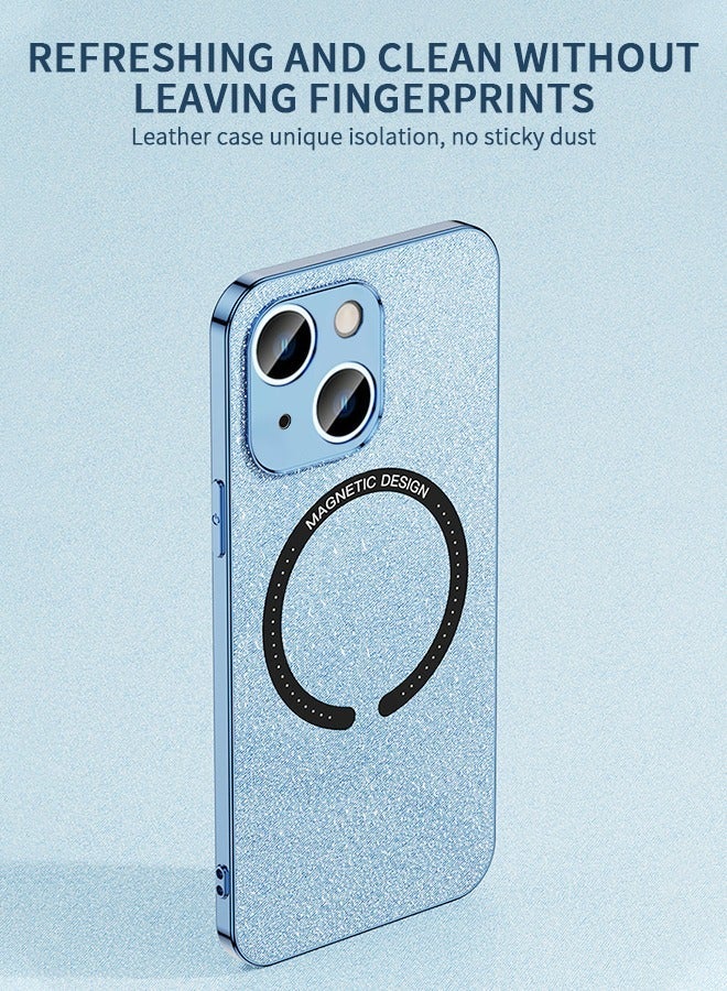 GROIC Compatible with IPhone 14 Case 6.1Inch Electroplated Leather Protective Cover Wireless Magnetic MagSafe Charging Ultra Slim Anti-Scratch Protection Shell - Image 2