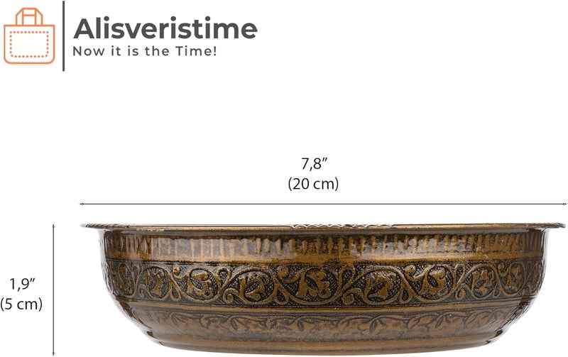 Alisveristime وعاء حمام نحاسي تركي أصيل من (وزن 440 جرام، مصنوع من الزنك، لون أسود) - Image 3
