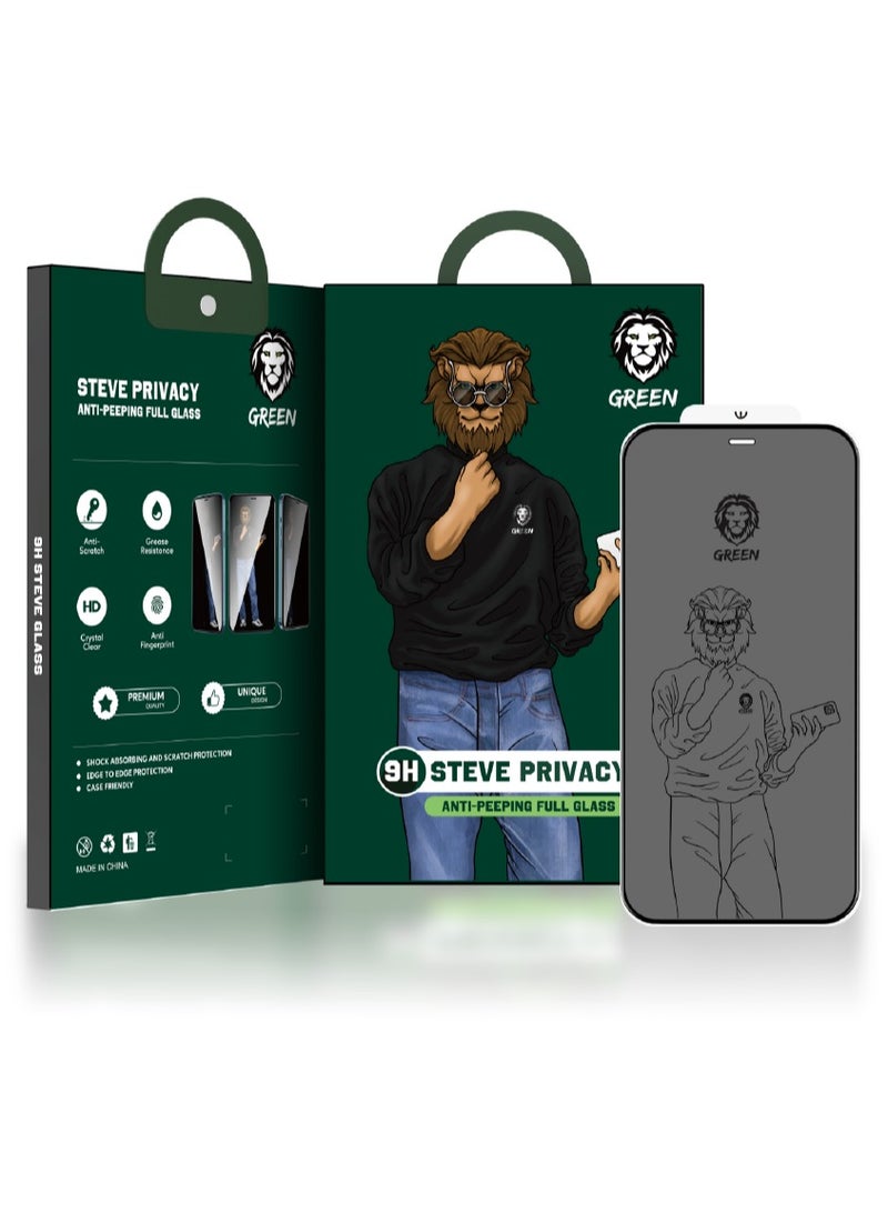 GREEN LION iPhone 11 Pro Screen Protector / 9H Steve Privacy Full Glass / Anti Scratch / Grease Resistance / Anti Fingerprint / Bubble Free / Blocked Side Viewing / Crystal Clear - Black Edge/Privacy - Image 2