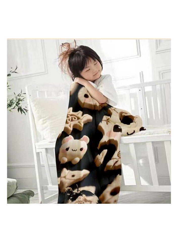 general Flannel thin blanket (warm and comfortable, suitable for sleep, gaming, dust removal and sandproof) 150cm*200cm - 494 - Image 1