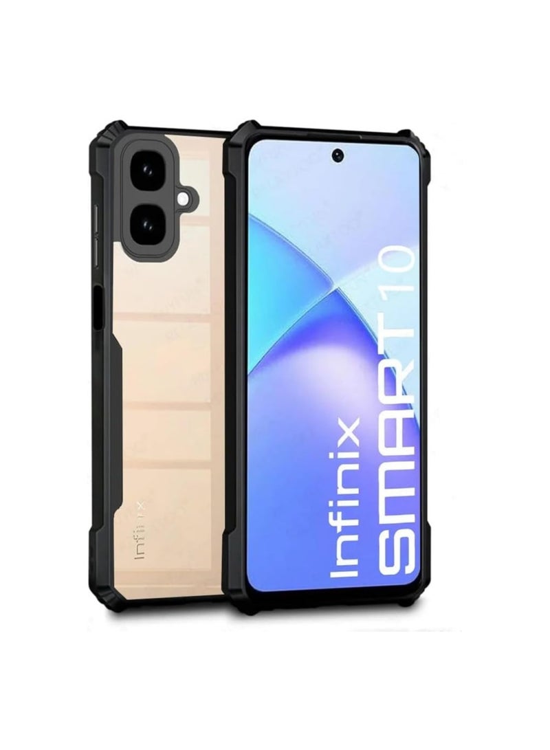 general Case Compatible Infinix Smart 10 【Droproof】 【Sweat-proof】 【Fingerprint-proof】 Shock-proof TPU+PC Clear Protective Phone Case - Image 1