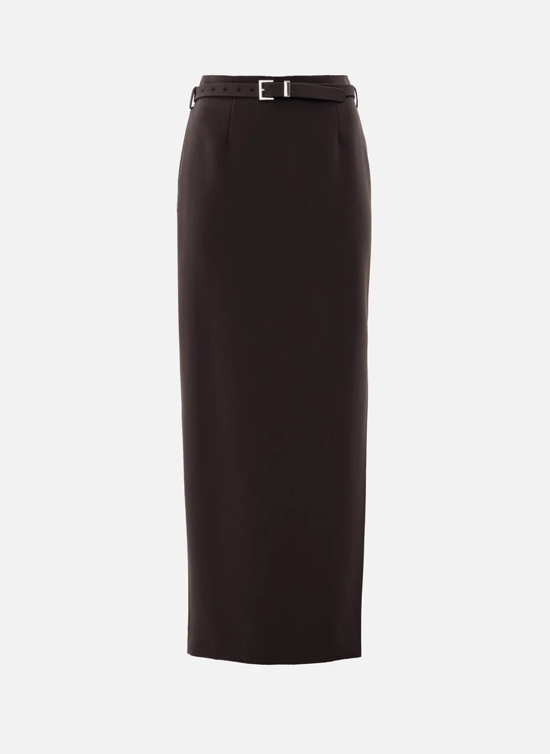 Lichi Straight maxi skirt with matching belt