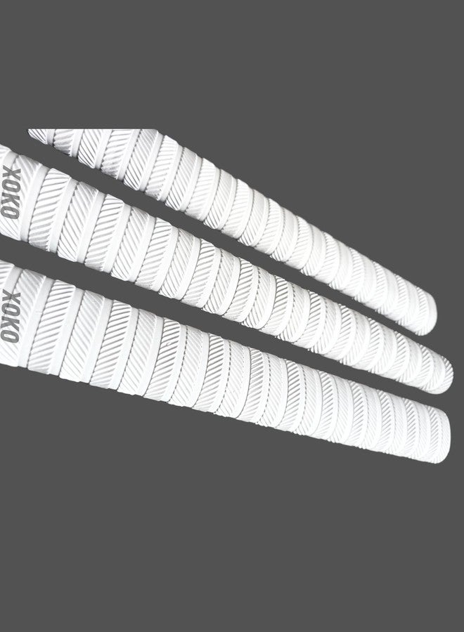 xoko Premium Plain White Cricket Bat Grip | Ultra Tacky Rubber Handle Grip for Maximum Bat Control - Pack of 1 - Image 4