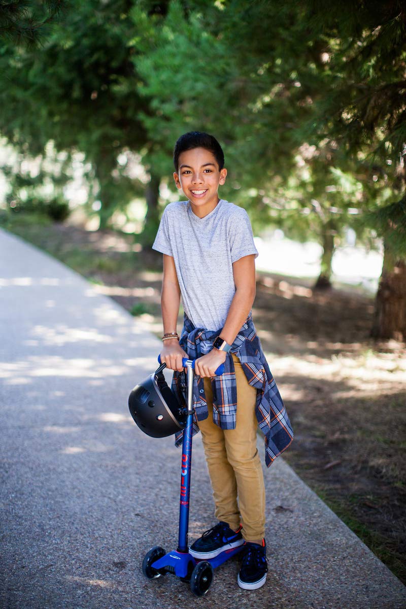 Micro Kickboard - Maxi Deluxe 3-Wheeled, Lean-to-Steer, Swiss-Designed Micro Scooter for Kids, Ages 5-12 (Blue) - Image 4