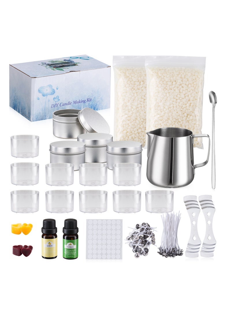 Captaintech Candle Making Kit Crafting DIY Scented Wax Candle Making Supplies Melting Pot Fragrance Oil - Image 1