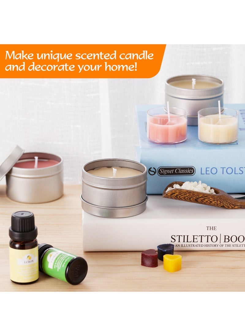 Captaintech Candle Making Kit Crafting DIY Scented Wax Candle Making Supplies Melting Pot Fragrance Oil - Image 4