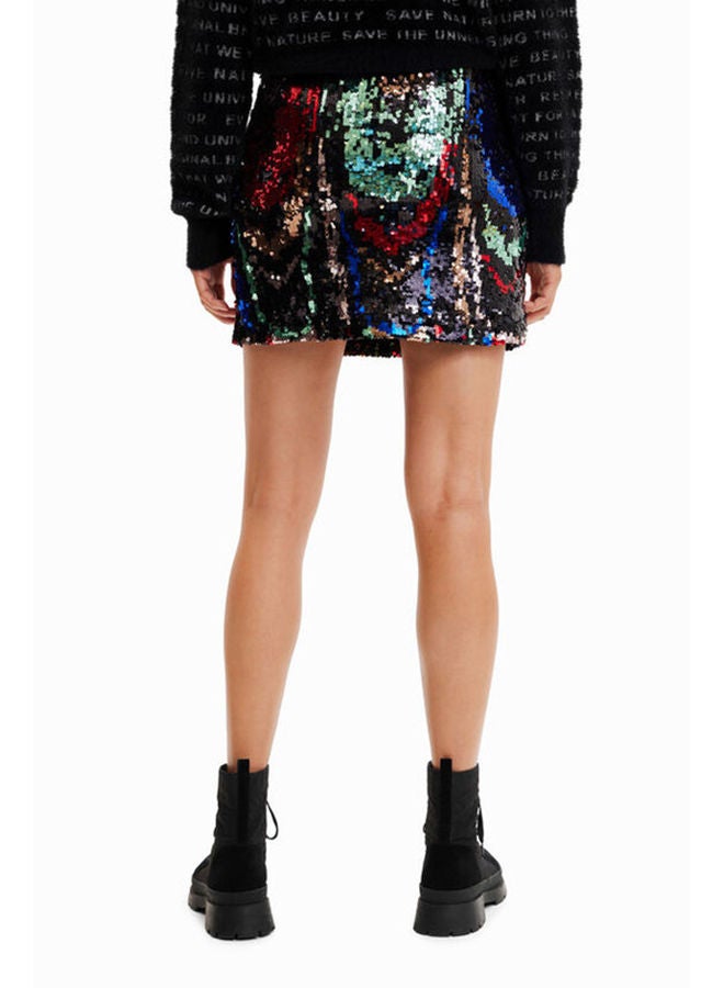 DESIGUAL Sequin slim mini skirt - Image 4