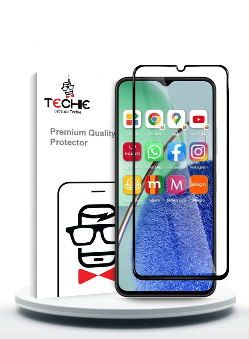 Techie Techie 5D Full Cover 9H Hardness HD Tempered Glass Screen Protector for Huawei Nova Y61 - Anti-Scratch, Anti-Fingerprint, and Bubbles Free Technology  - Image 1
