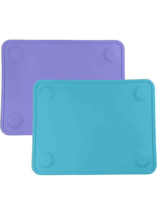 WeeSprout Silicone Suction Placemat (Small, Bright Blue, Purple) - Image 1