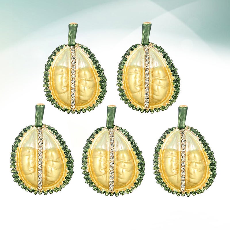 1 Pack/5pcs Precise Fruits Brooches Alloy Multipurpose Costume Props Brooches for Decoration - Image 1