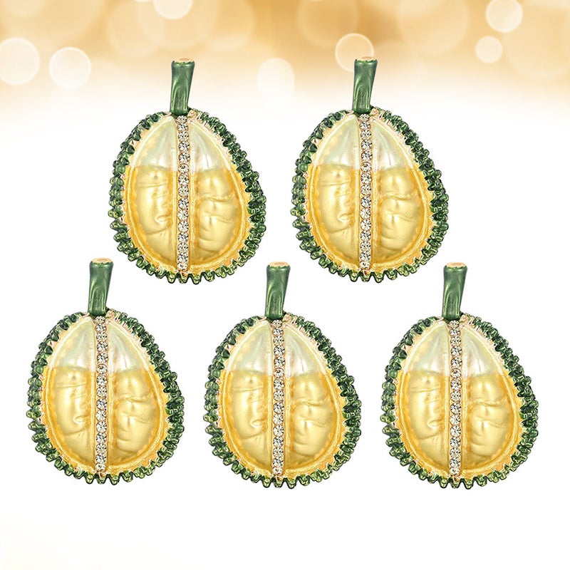 1 Pack/5pcs Precise Fruits Brooches Alloy Multipurpose Costume Props Brooches for Decoration - Image 3
