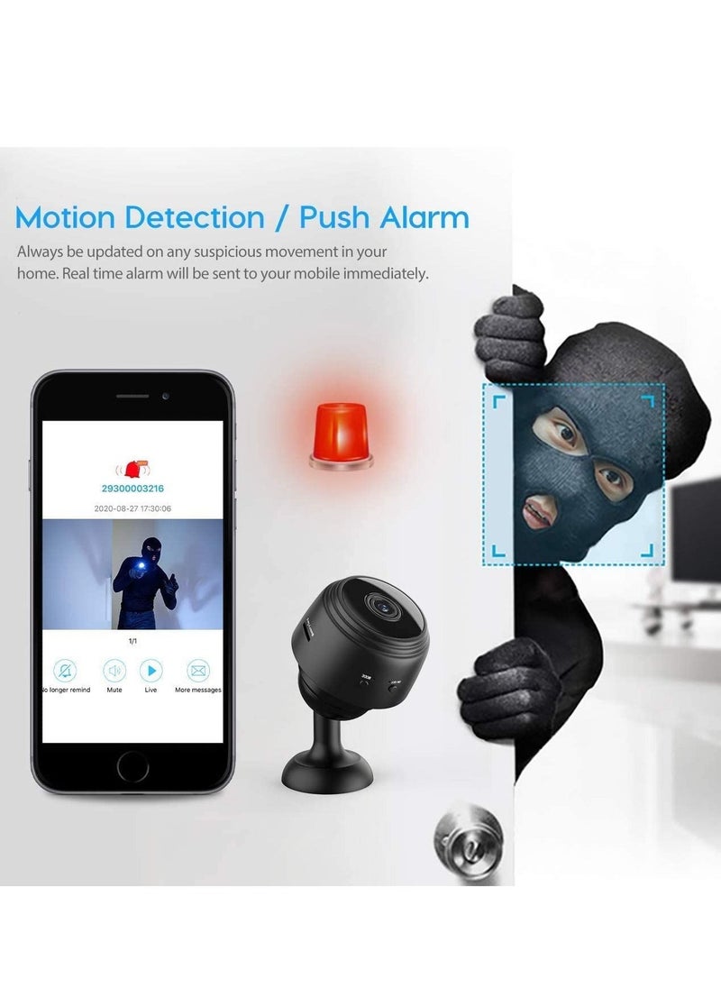 Generic - Mini Hidden Camera WiFi Small Wireless Video Camera Full HD 1080P Night Vision Motion Sensor Support SD Card for iPhone Android Video Detection Security Nanny Surveillance Cam (Black) - Image 1