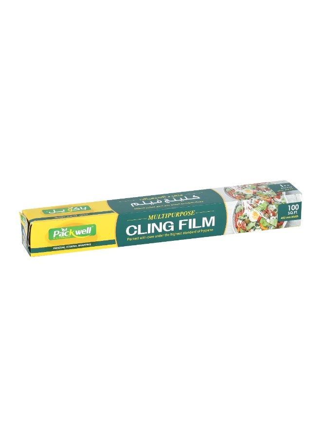 Packwell Cling Film 45cm x 100sqft  Heavy Duty Plastic Wrap for Food Storage, Kitchen Use, Meal Prep & Freshness Preservation - Image 1