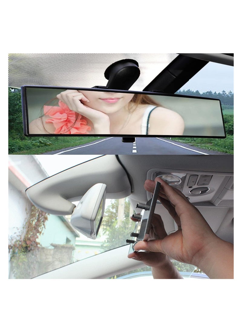 WINCA - Universal Car Rearview Mirror 12 Inch 270mm Wide Inside View Mirror, Interior Clip-on Panoramic Rear View Mirror for Car Wide Viewing Range - Image 1