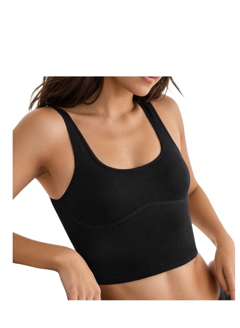 Women's Racerback Seamless Tank Top in Black - Image 1