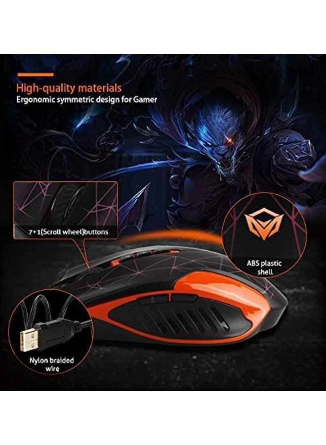 Meetion C500 4-in-1 Gaming Combo - Wired RGB Backlit Keyboard and Mouse Set - Includes Meetion Gaming Headset and Precision Mouse Pad - Image 4