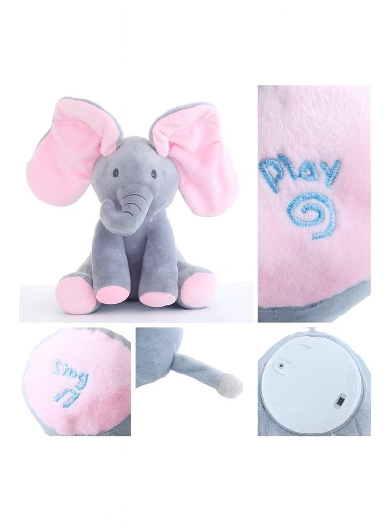 Peek-a-Boo Singing Elephant Plush Toy | Interactive Baby Toy with Flapping Ears, Music & Talking Features | Soft Stuffed Animal for Infants & Toddlers - Image 4