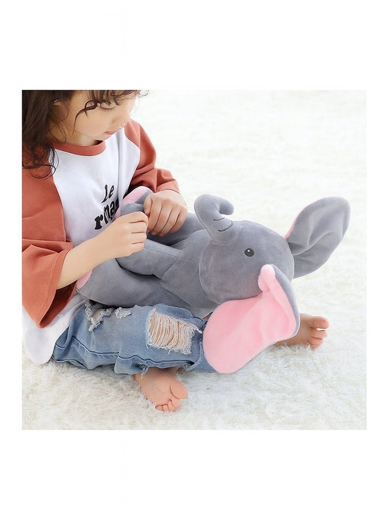 Peek-a-Boo Singing Elephant Plush Toy | Interactive Baby Toy with Flapping Ears, Music & Talking Features | Soft Stuffed Animal for Infants & Toddlers - Image 2