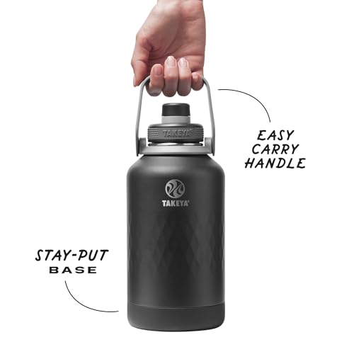 Takeya Sport 64 oz Triple-Insulated Stainless Steel Water Bottle, Spout Lid – Leakproof, Sweatproof, BPA-Free, Keeps Drinks Cold 36 Hrs, Hot 14 Hrs – Obsidian - Image 3