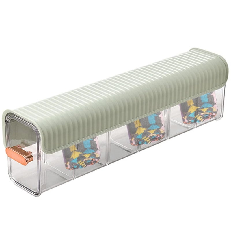 PRIVERA PunchFree Multifunctional Storage Box Underwear Socks Seasoning Storage Box Switchable 5 Cell Drawer Organizers SelfAdhesive Anti Dust Storage Boxes for Clothes Socks 3 PCS Multicolor - Image 5