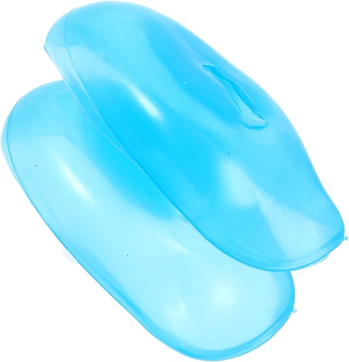 Reusable Silicone Ear Protector Covers For Hair Dye Salon Use Easy Clean Blue Size M - Image 1