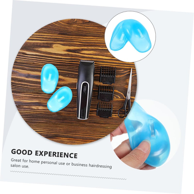 Reusable Silicone Ear Protector Covers For Hair Dye Salon Use Easy Clean Blue Size M - Image 3