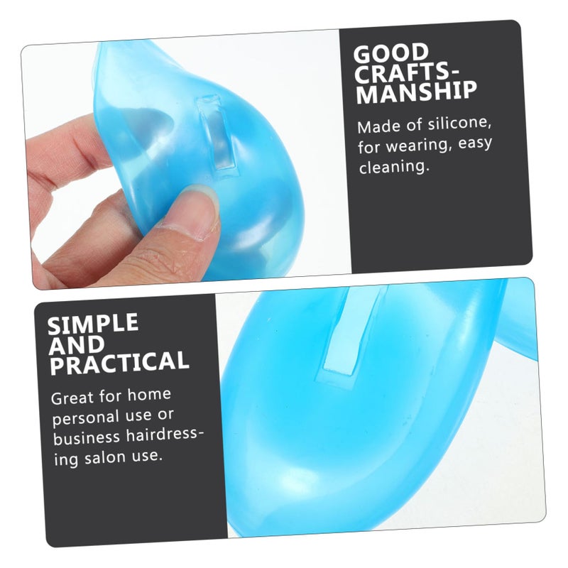 Reusable Silicone Ear Protector Covers For Hair Dye Salon Use Easy Clean Blue Size M - Image 5