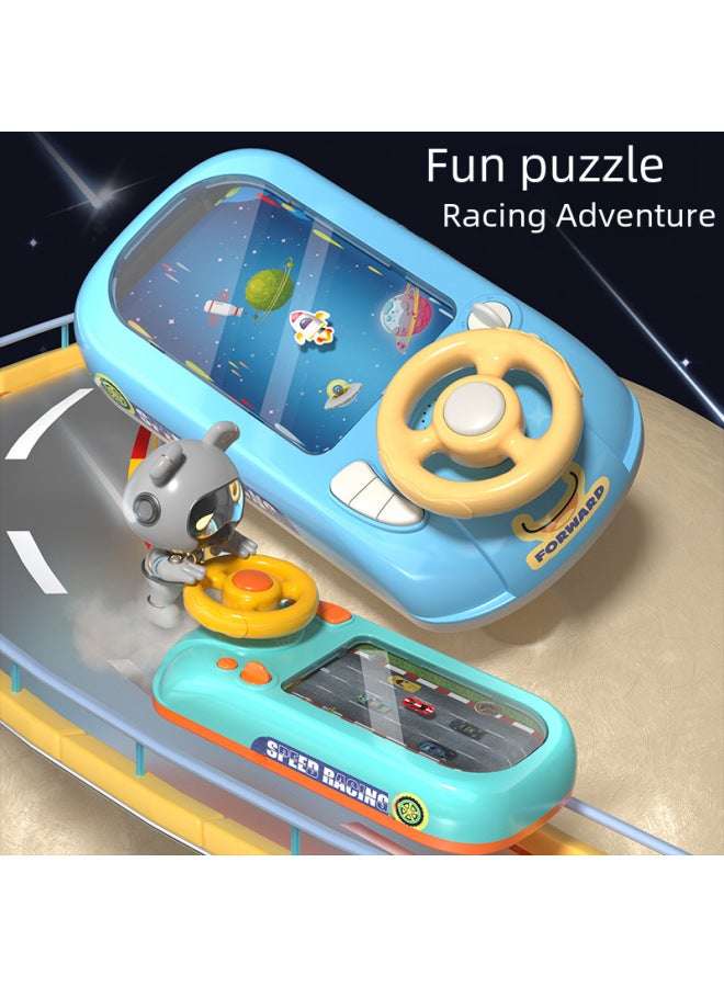 Electric Desktop Game Machine To Avoid Racing Car To Break Through The Big Adventure Children's Steering Wheel Simulation Driving Beneficial Intelligence Toys-Color:Racing Adventure [USB Charging Set] 661-8  - Image 2
