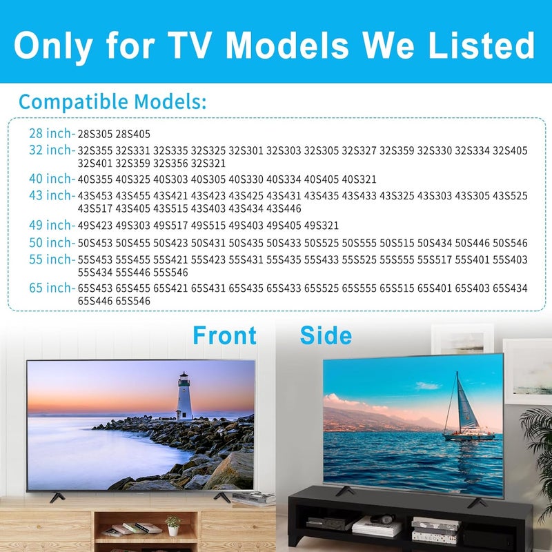 Yususipa TV Stand Base TV Legs Compatible with TCL 28 32 40 43 49 50 55 65 Inch 4K UHD HDR Roku Smart TV, TV Stand Legs for TCL TV Model 28S305, 32S330, 40S330, 43S423, 43S425, 49S321, 50S425, 55S423, 65S453 - Image 2