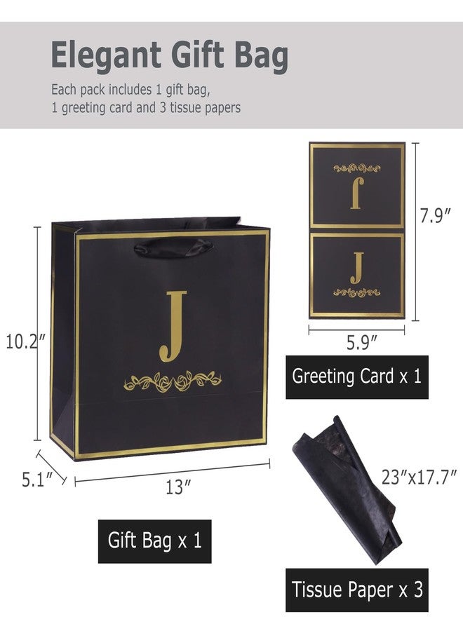 momoake Gift Wrap Bag with Card and Tissue Paper (Letter J) - Image 2