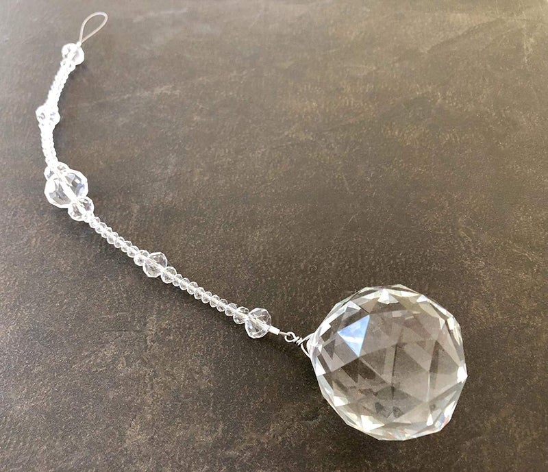 Light Wave Beautiful Sparkling Crystal Rainbow Sun-Catcher Ball Prism Pendant Hanging, Window, Garden, Balcony Hanging Ornament, Car Hanging (Model 25) - Image 1
