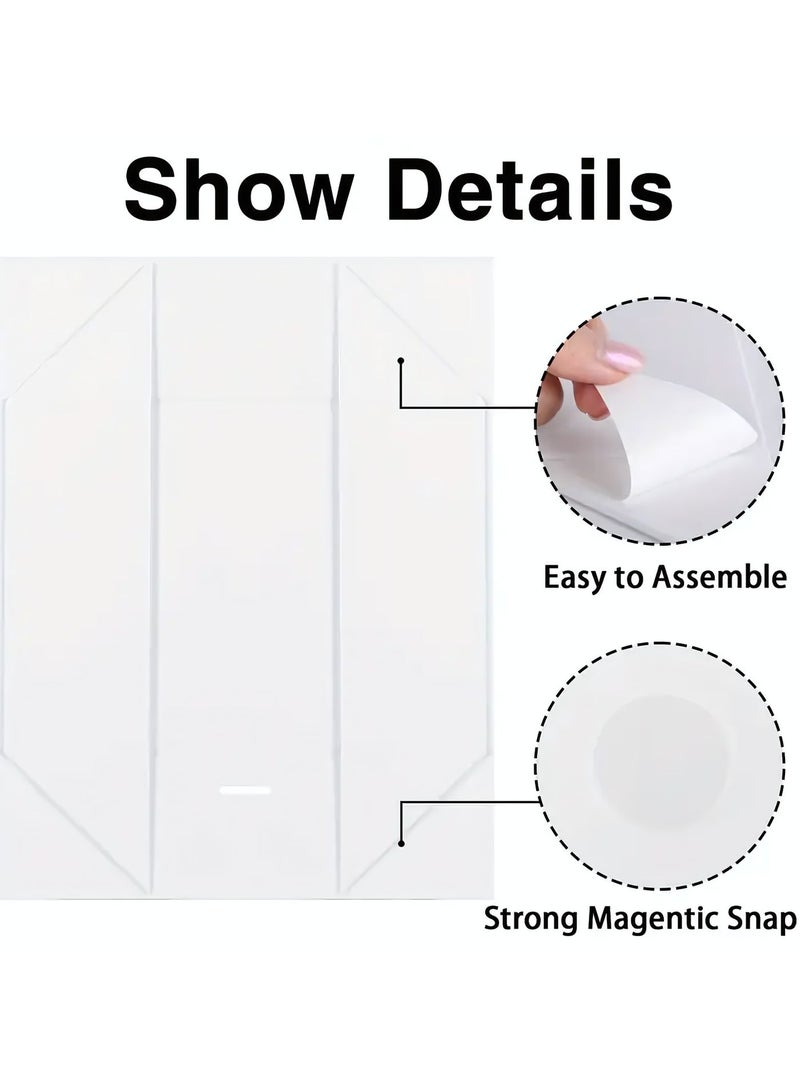 Luxury Magnetic Gift Box, White Large Gift Box with Ribbon, Folding Cardboard Gift Boxes for Presents With Lid, Suitable for Weddings, Birthday, Festival, Anniversary, 23*17*7 cm - Image 3