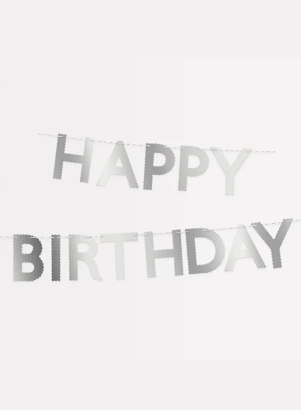 Meri Meri Meri Meri Silver Scallop Happy Birthday Garland