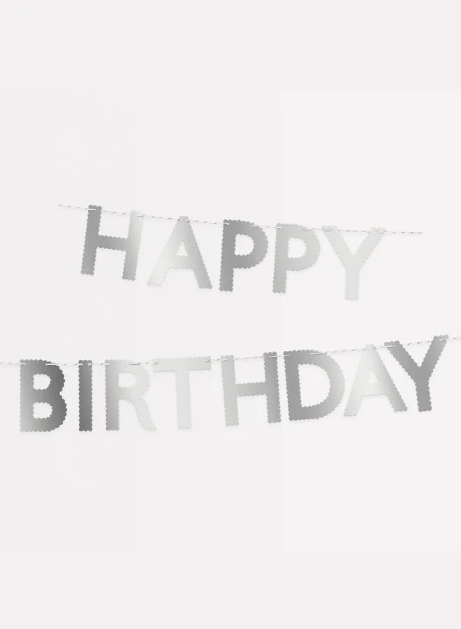 Meri Meri Silver Scallop Happy Birthday Garland