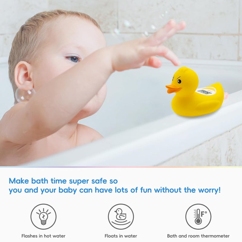 bh Baby Bath Thermometer  Upgraded Version Turn OnOff Function Fast and Accurate Water Temperature Readings Toddlers Floating Bath Toy Ideal for Babies  Infants Angry Duck - Image 5