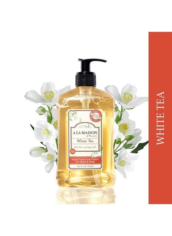 A La Maison White Tea Liquid Hand Soap Triple French Milled Natural Moisturizing Soap (3 Pack 16.9 Oz Bottle)  - Image 4